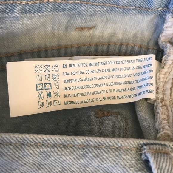 Forever 21 Light Blue Denim Sz 30 high waist fringe hem shorts NEW WITH TAGS - Picture 14 of 15